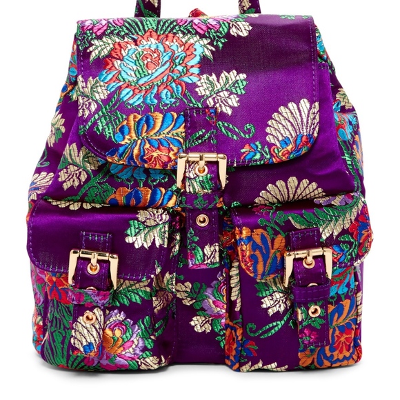 Steve Madden Handbags - Steve Madden Mischa Mini Satin Chinoserie Backpack